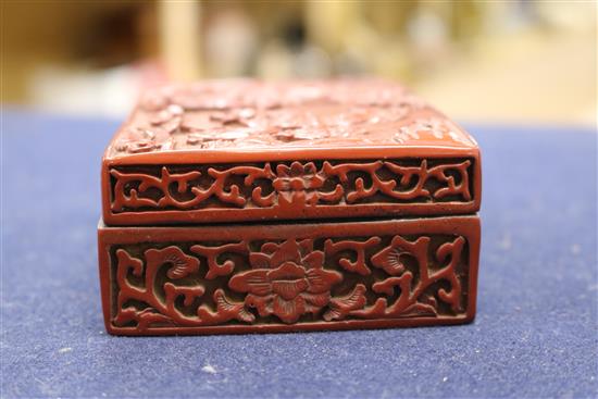 Two Chinese red lacquer boxes and covers